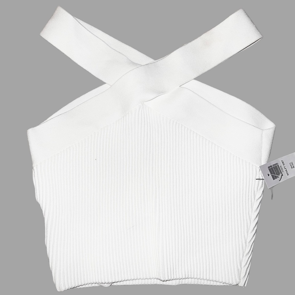 Aritzia ribbed cropped cross neck tank